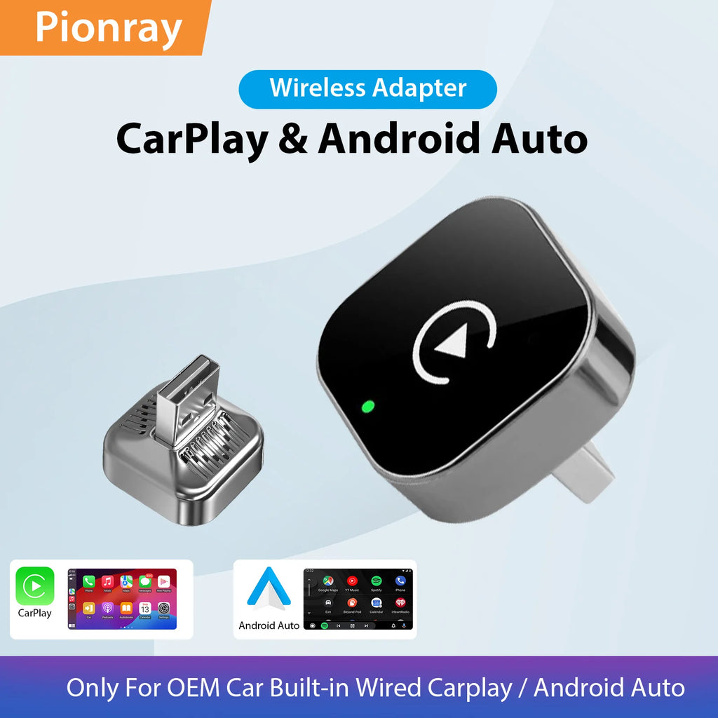 Adaptador Wireless CarPlay & Android Auto – Plug & Play em Segundos