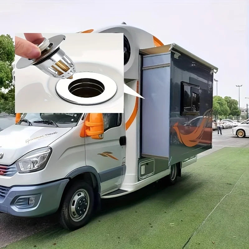 Vedante de Pia Pop-up Universal com Filtro Anti-Cabelos – Ouro Cromado – Fácil Instalação