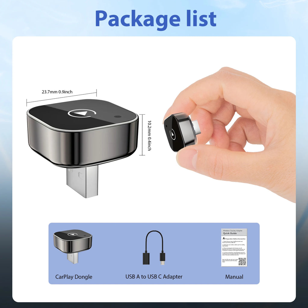 Adaptador Wireless CarPlay & Android Auto – Plug & Play em Segundos