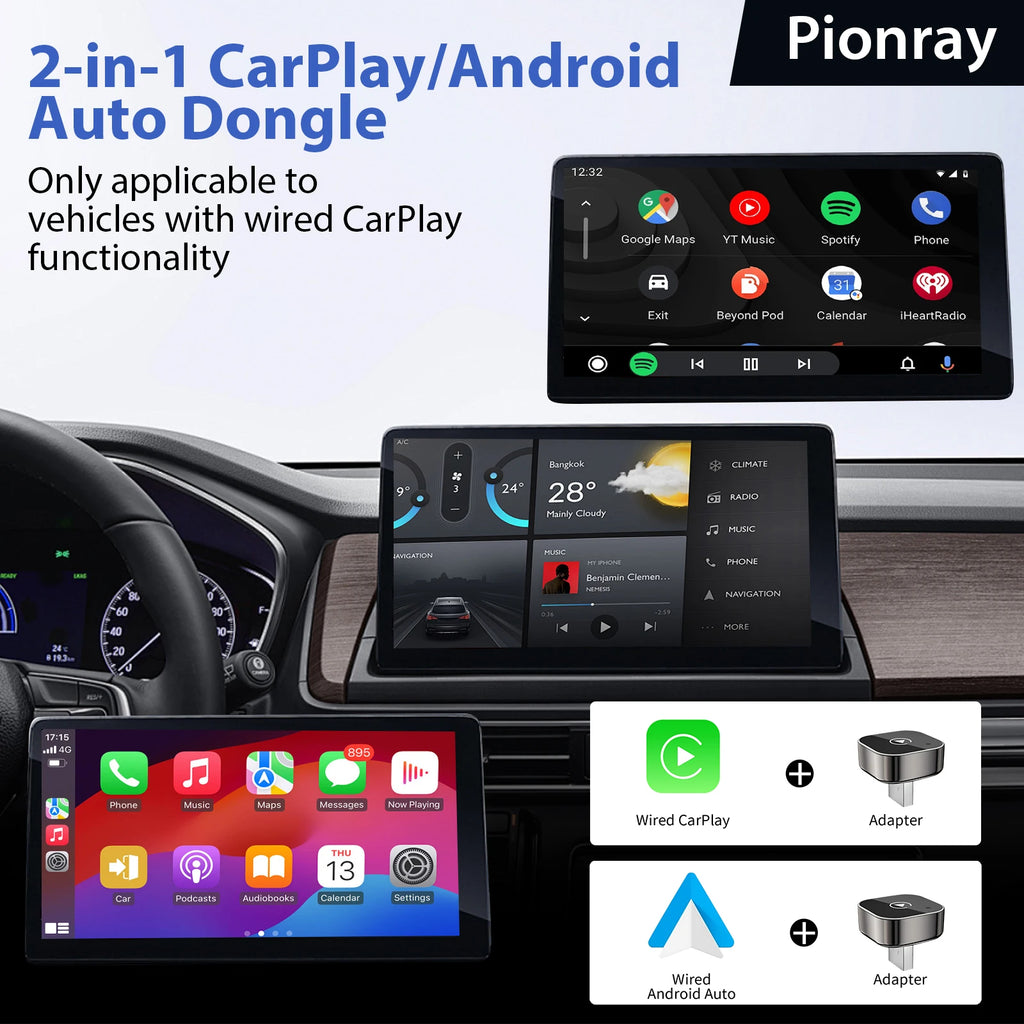 Adaptador Wireless CarPlay & Android Auto – Plug & Play em Segundos
